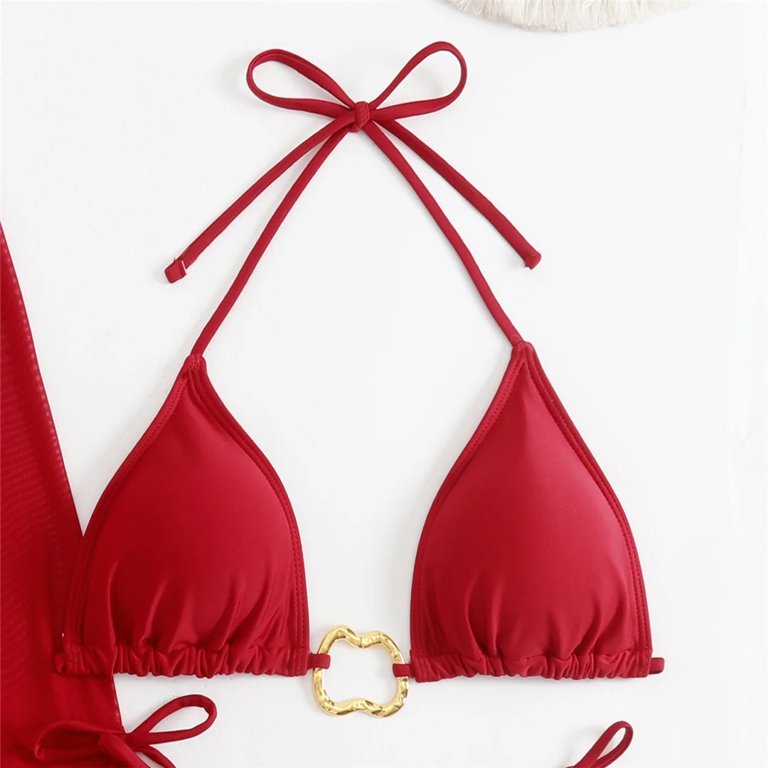 3-teiliges weißes Bikini-Set mit langen Ärmeln, Rock und Badeanzug für Damen, Badebekleidung, vierteiliges Bikini-Set, Badeanzug, Badebekleidung, Schwimmanzug V7015 – Detail 21