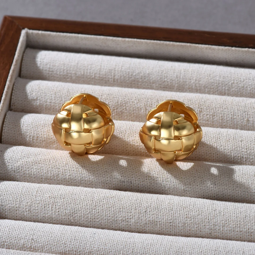 

Модные круглые тканые полые золотые серебряные серьги для женщин, Европа, Америка, ювелирные изделия