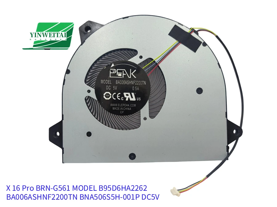 

HQ23300411000 fan for Huawei MagicBook X 16 Pro BRN-G561 BRN-G56 F56 Plus BRI-721 B95D6HA2262 BA006ASHNF2200TN BNA506S5H-001P