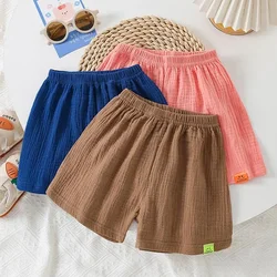 Muslin Shorts Girl 1 to 2 3 4 5 6 7 8 9 10 Years 100 Cotton% Brown Navy Blue Short Pants for Boys Kids Baby 6 to 12 18 24 Months