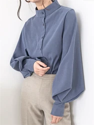 Women Blouse Female Shirt Summer Womens Blouses Spring Maxi Blusas Casual Elegant Vintage Long Sleeve Cotton Oversize Loose