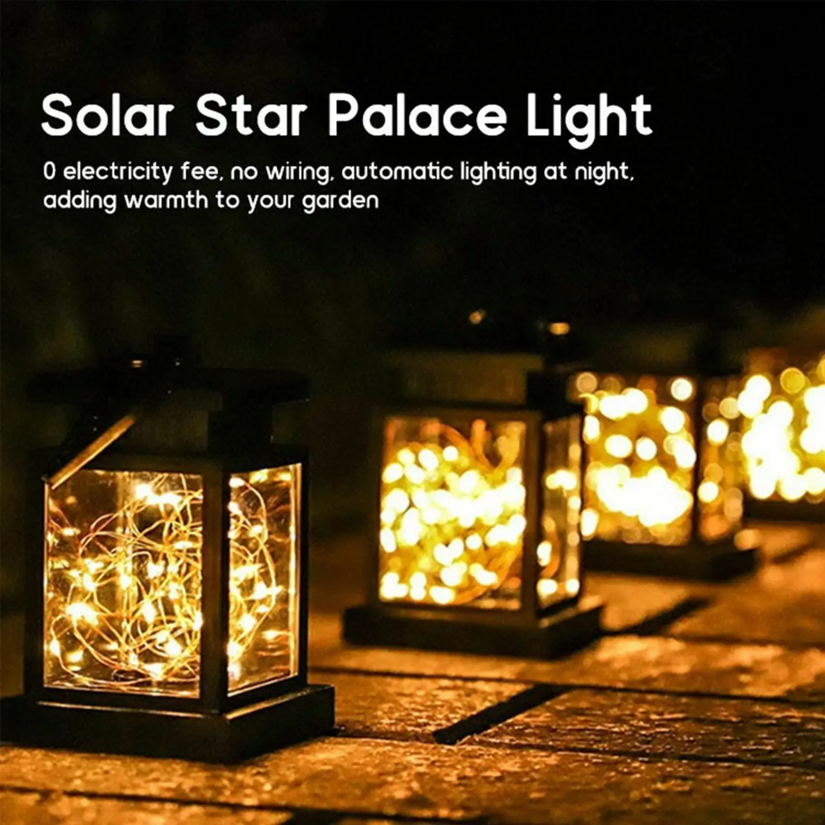 LED Solar Powered Hanging Lights Waterproof Outdoor Garden Solar Lights Lantern Solar Yard Decorations,Color Light