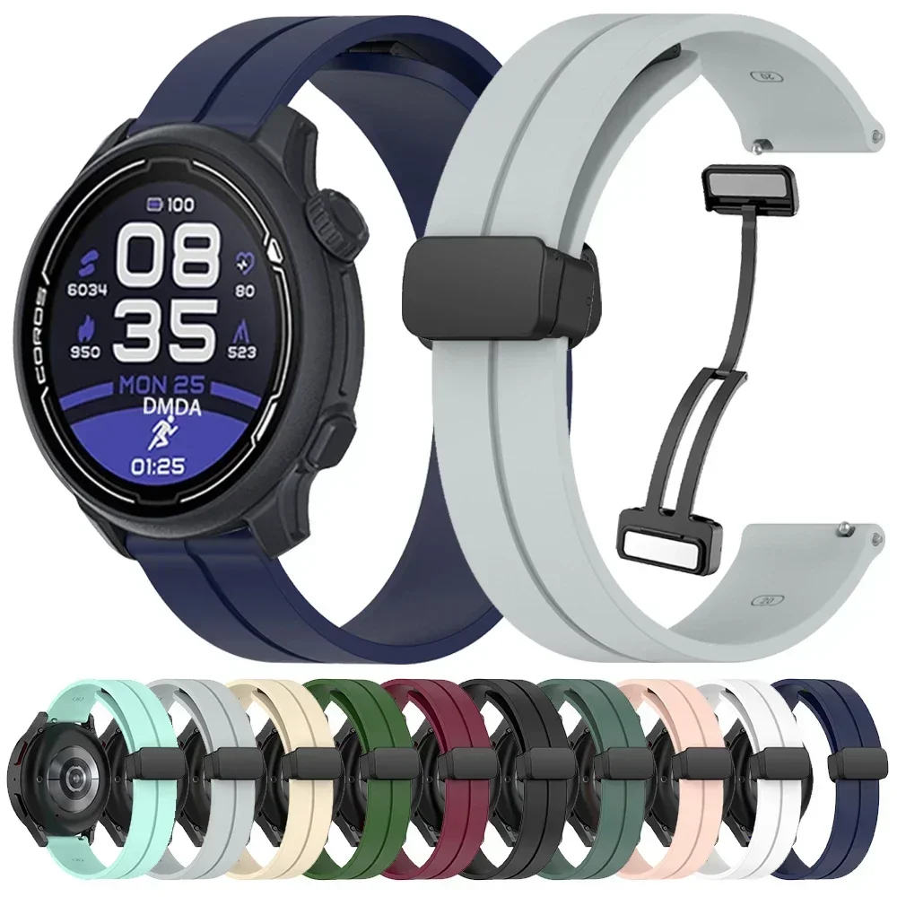 20mm 22mm pulseira magnética d fivela para coros pace 3 2 pulseira para coros apex 2 2 pro/apex 46mm 42mm pulseira esportiva correa