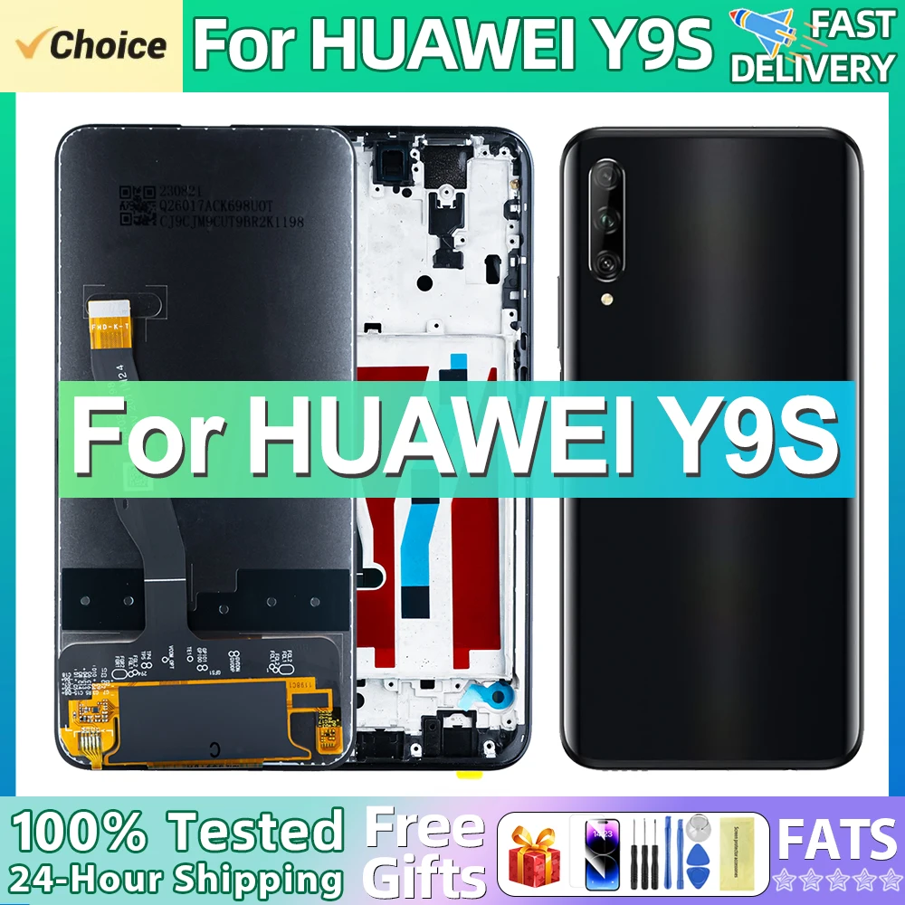 New For Huawei Y9S LCD 6.59'' Display Touch Screen Digitizer With Frame Assembly Replacement For Huawei Y9 S STK-L21 STK-LX3 LCD