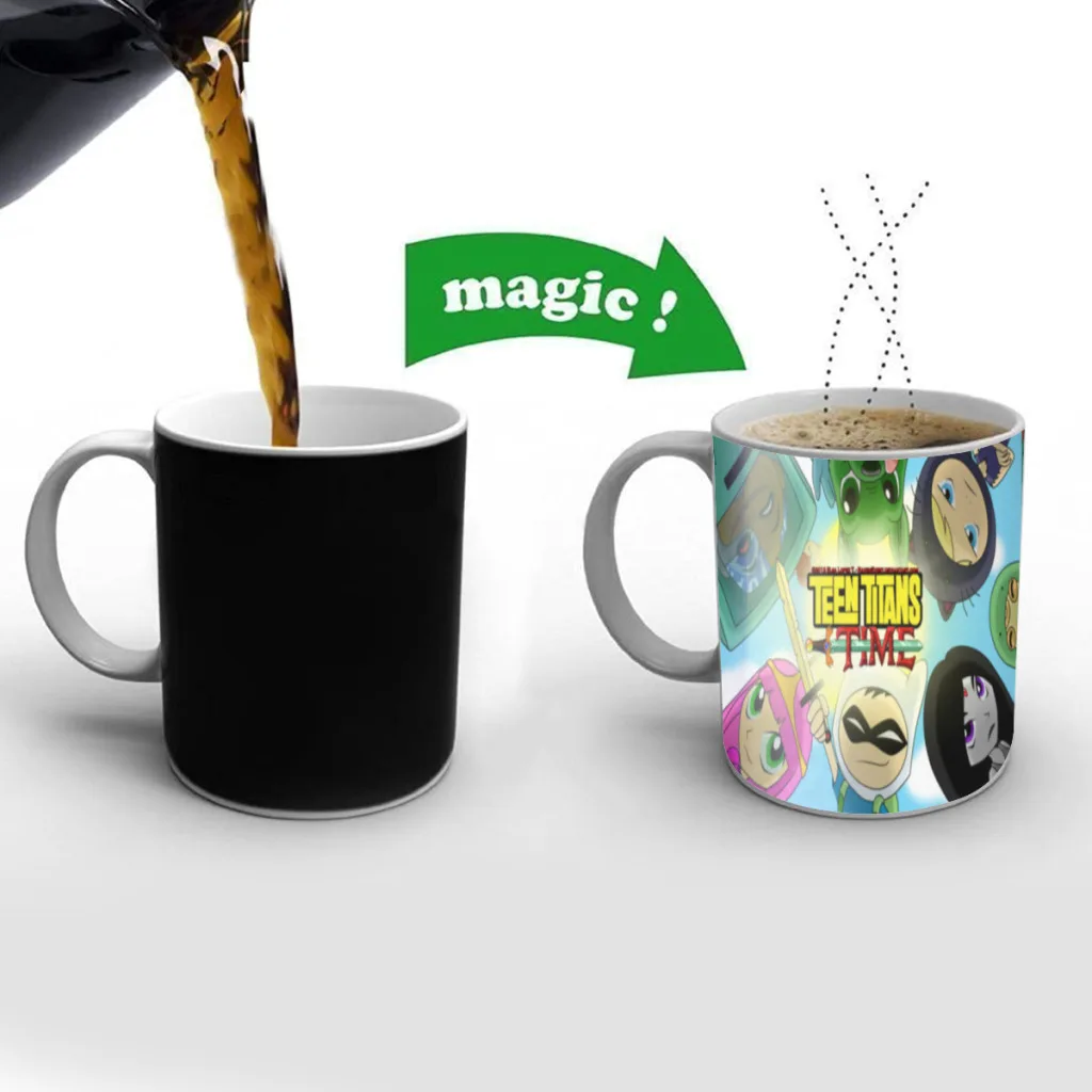 

A-Adventure Cartoon T-Time Free shipping Mug Changing Color Ceramic Coffee Mugs Magic Tea Cup Best Gift For Your Friends