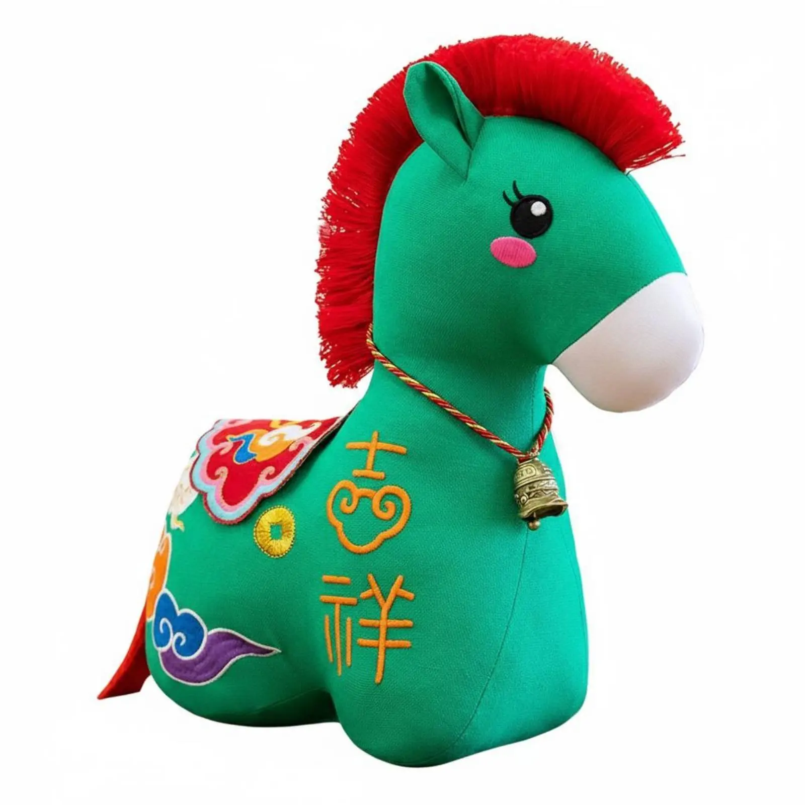 

Chinese Astrological Horse Stuffed Festive Design Good Luck Horse Symbol Chinese Astrological Symbol Tassel Tail Traditional New