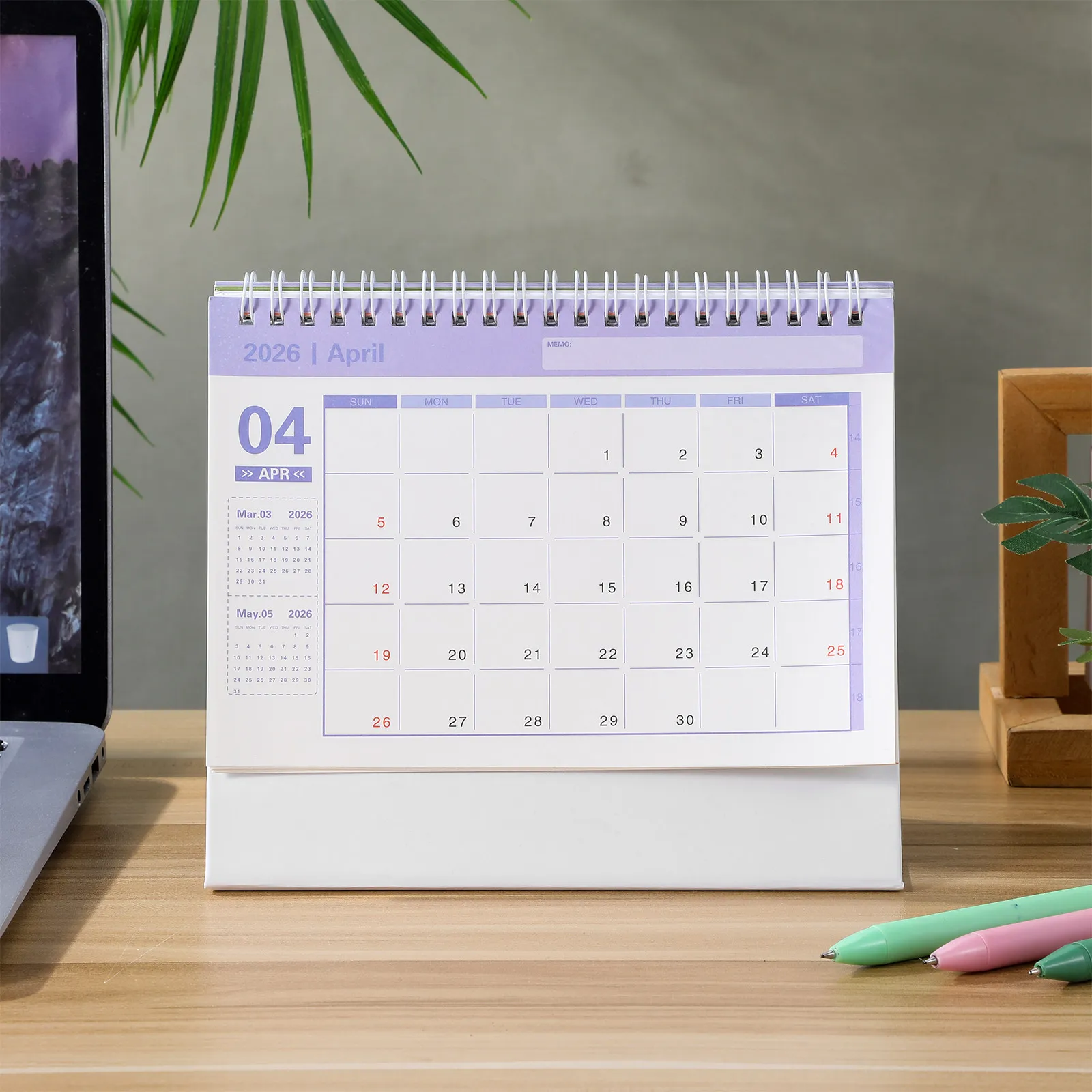 

Настольный календарь 2026, миниатюрный, маленький, откидной, светло-зеленый, для офиса и дома, ежедневный планировщик, органайзер, настольные календари