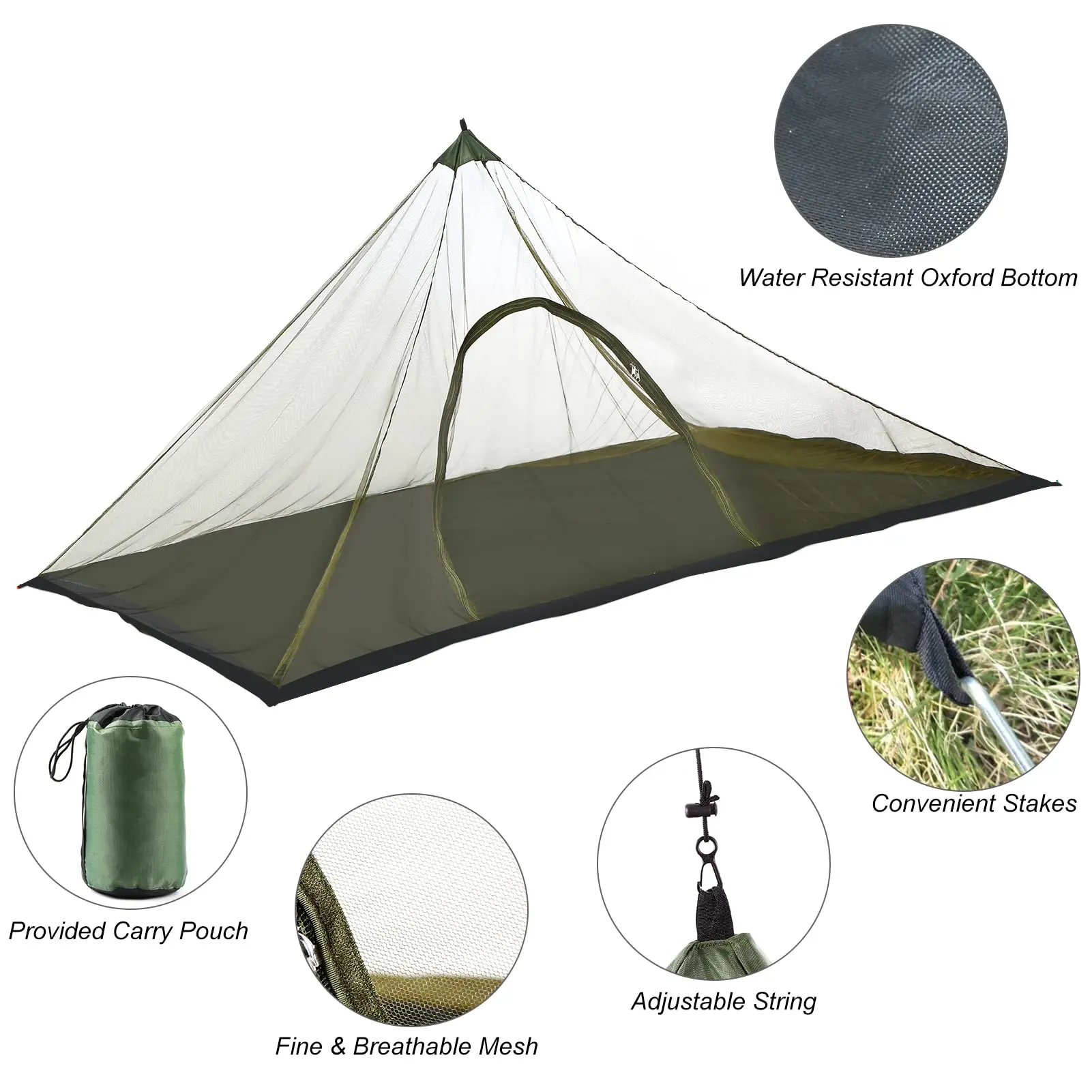 

Sonuto Lightweight Mosquito Net Tent with Floor 4-Season Pop Up Screen Tent for Camping Portable Bug Proof Shelter Mesh Tent