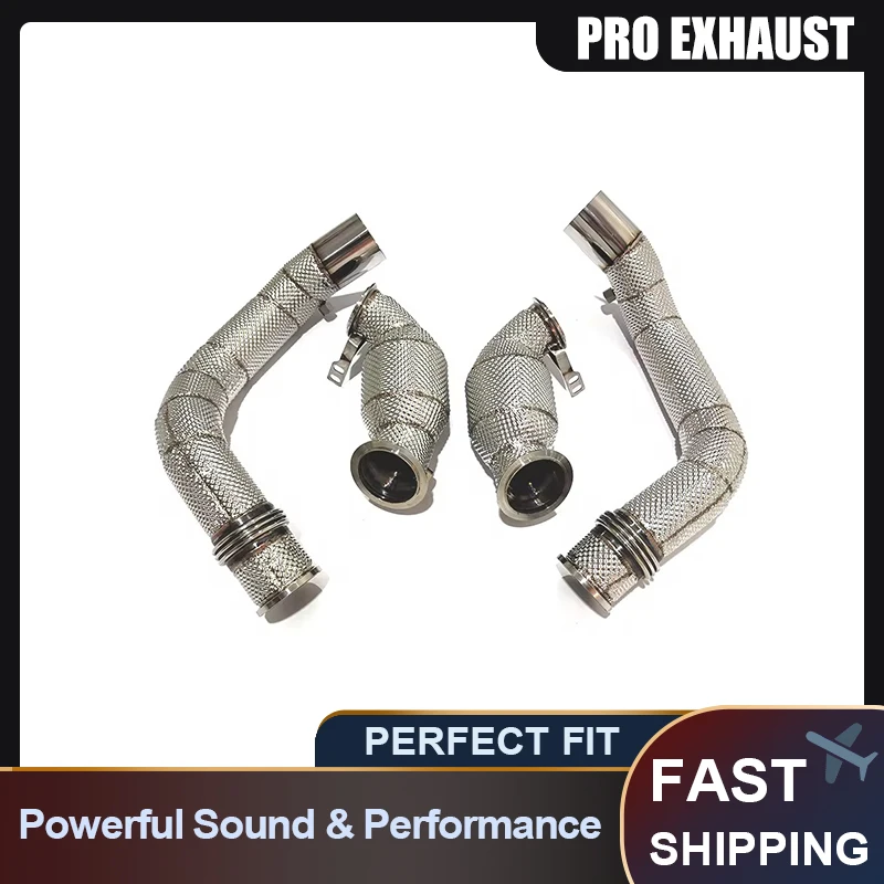 

PRO uality Stainless Steel Header With Heat Shield Exhaust for BMW X5M X6M F95 F96 4.4T 2020-2024 Free Flow Downpipe Exhaust