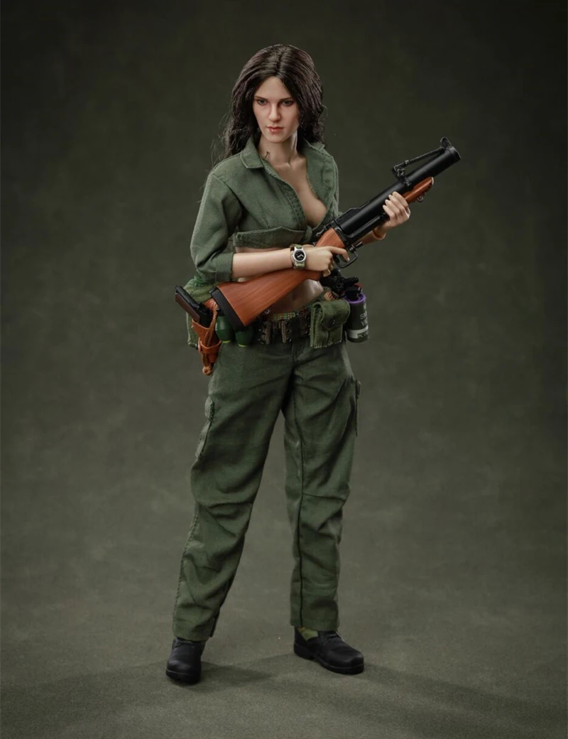 1/6 Bilancia Set Completo Da Collezione Soldato Femminile nella Guerra del Vietnam Uniforme Militare Squisita Testa Intaglio 12 "Action Figure Modello