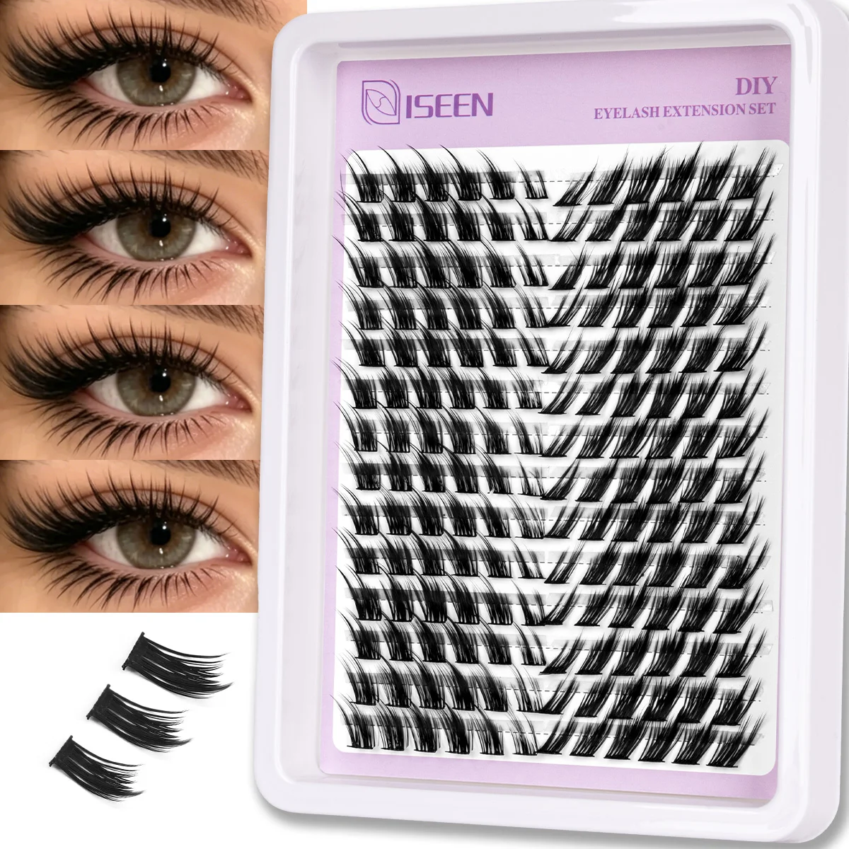 DIY Wimpernbüschel Katzenaugen-Wimpern mit Flügeln und Verlängertem Augenbereich Manga-Augen-Make-up