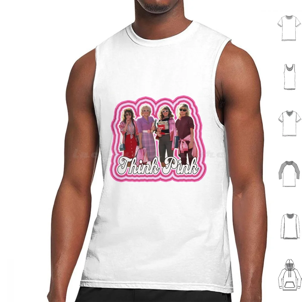 Pink Ladies Grease 2 Michelle Pfeiffer-Think Pink Tank Tops Print Cotton Grease 2 Michelle Pfeiffer Lorna Luft