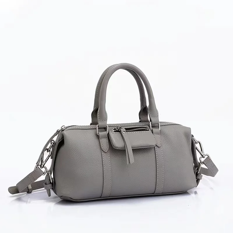 Genuine Leather Women\'s Bag New Handbag Versatile Fashion Messenger Bag Single Shoulder Cylinder Bag