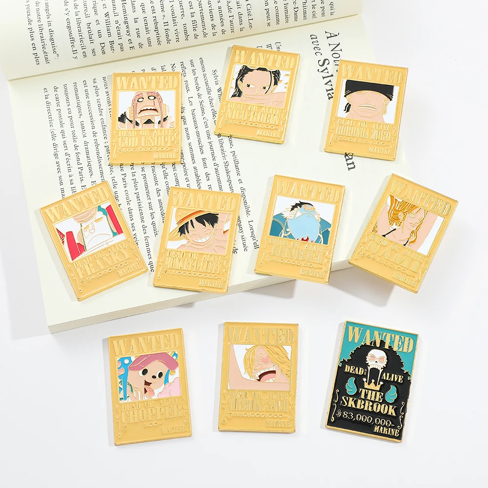 Anime One Piece Bounty Order Refrigerator Stickers Gift Fans Collect Metal Bookmarks for Book Lovers Stationery School Supplies