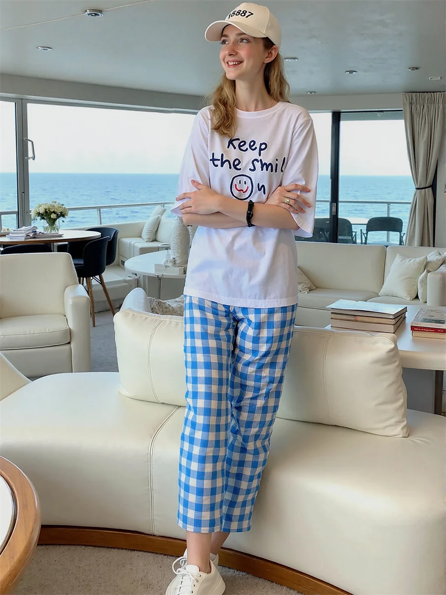 กางเกงผู้หญิง ดีไซน์หรูหรา สีฟ้าชมพู แต่งระบาย ดีเทลตกแต่ง ดีไซน์สำหรับงานเลี้ยงกลางคืน งานพิเศษ แฟชั่นทันสมัย สไตล์ OL