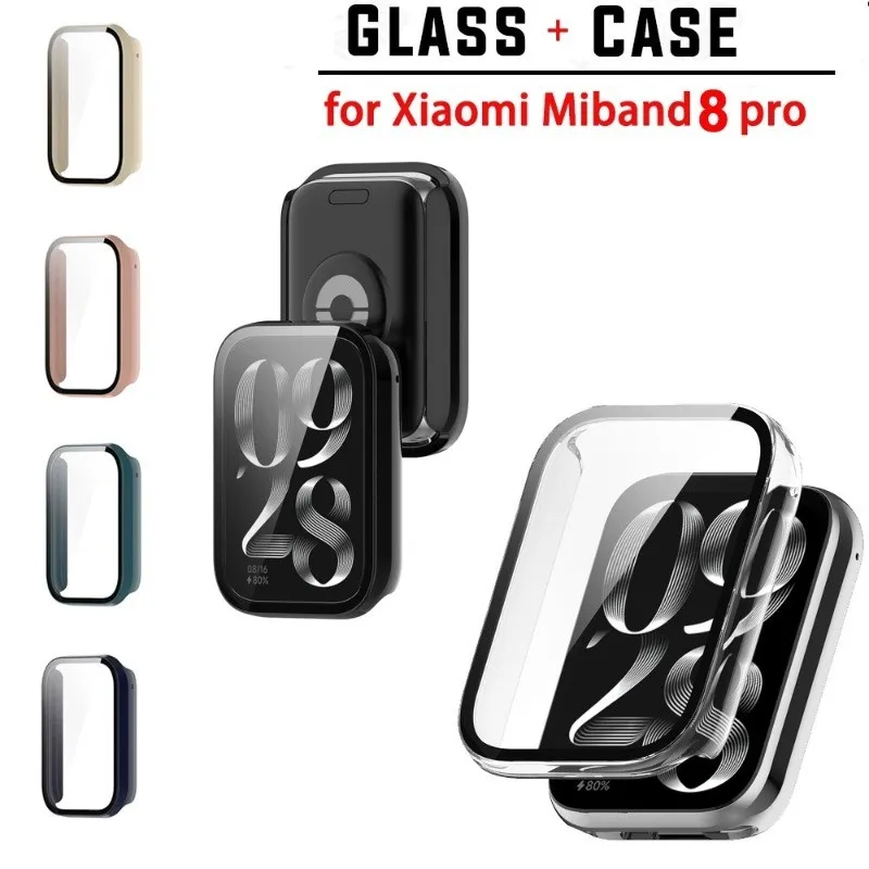 

Case+Screen Protector For Xiaomi miband 8 Pro Hard PC Frame Bumper Cover Case + HD Slim Tempered Glass Anti-scratch