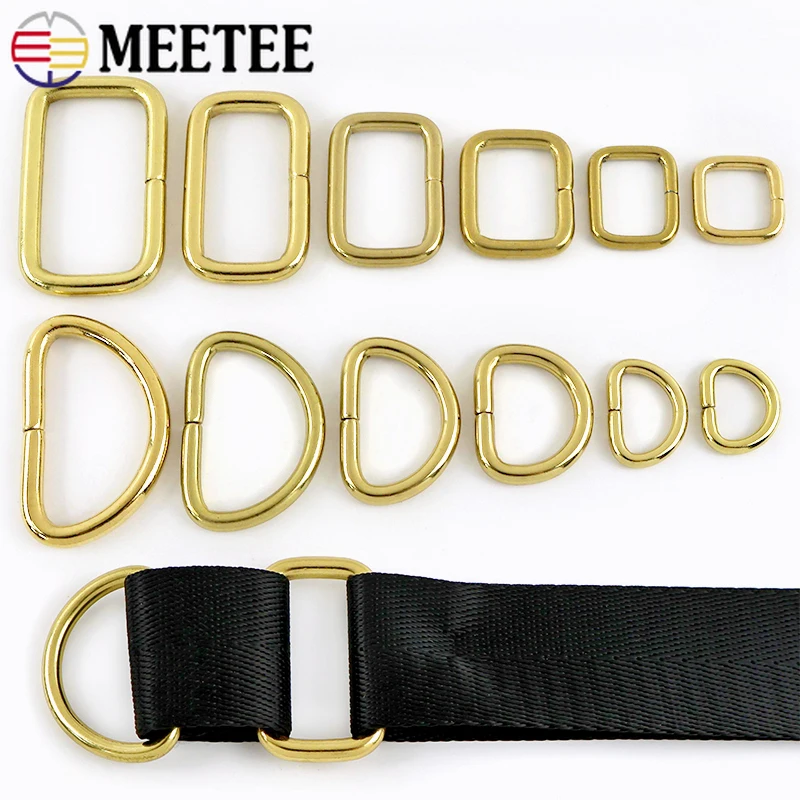 

5/10Pcs 10-38mm Solid Brass O&D Ring Buckles Metal Bag Strap Connect Clasp Webbing Adjuster Loops DIY Bags Hardware Accessories