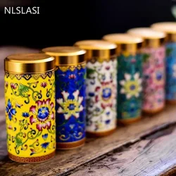 NLSLASI Jingdezhen Handmade Tea jar ceramic tea cans Travel convenience sealed can spices Powder ointment can Storage Tanks