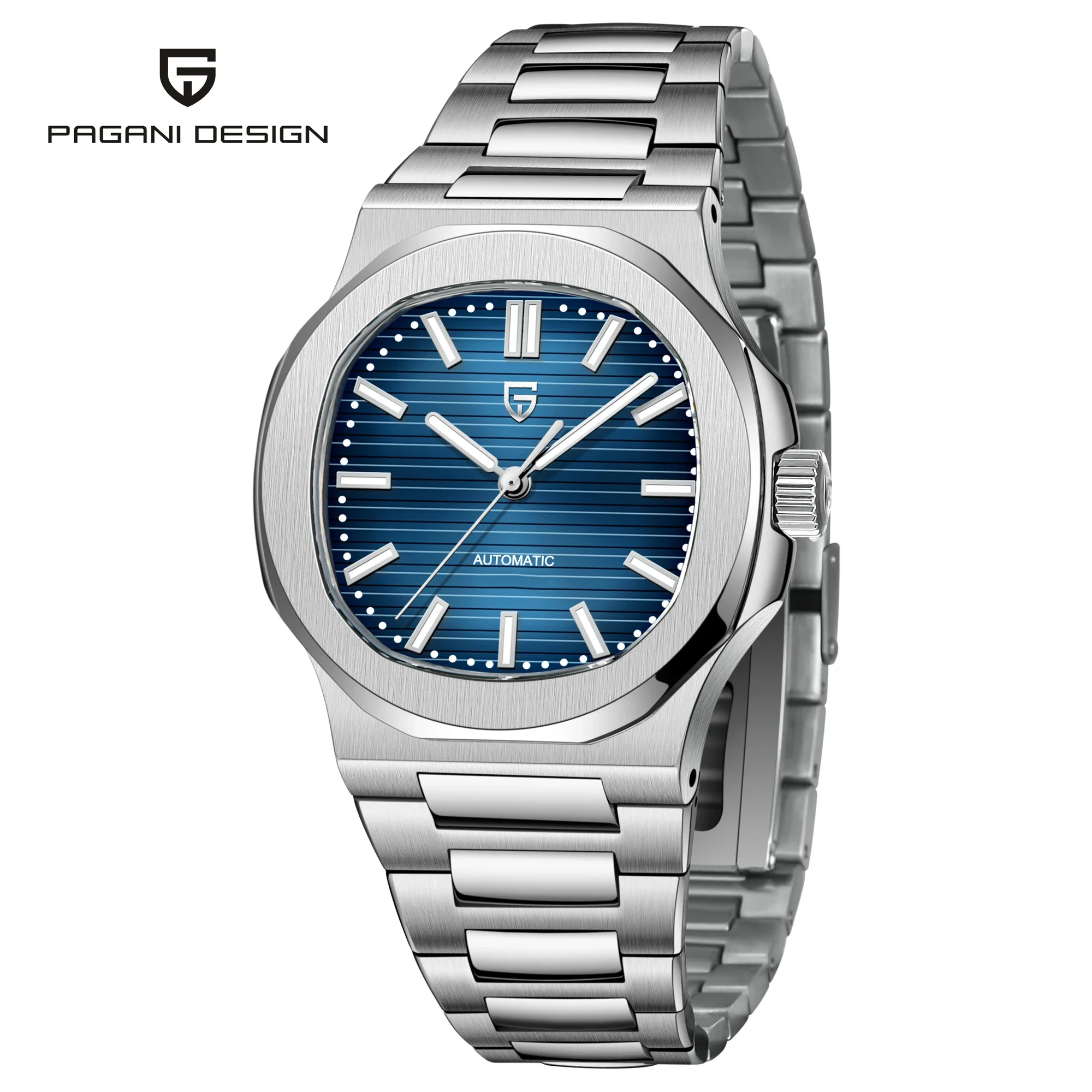 Imagem -02 - Pagani Design Relógio Mecânico Masculino Sapphire Seagull St6 Aço Inoxidável Corda Automática Impermeável 40 mm