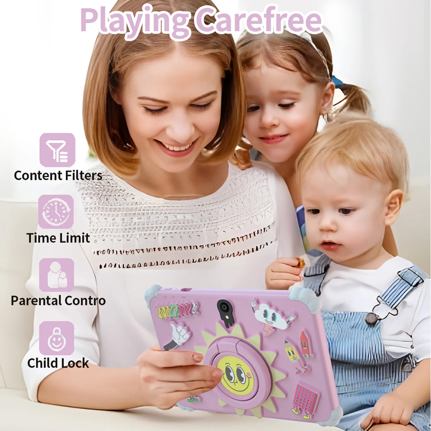 2025 New 7 Inch Cartoon Pattern Kids' tablet Quad Core 4GB+64GB ROM Android 13 Learning Education Games Tablets Children's Gifts