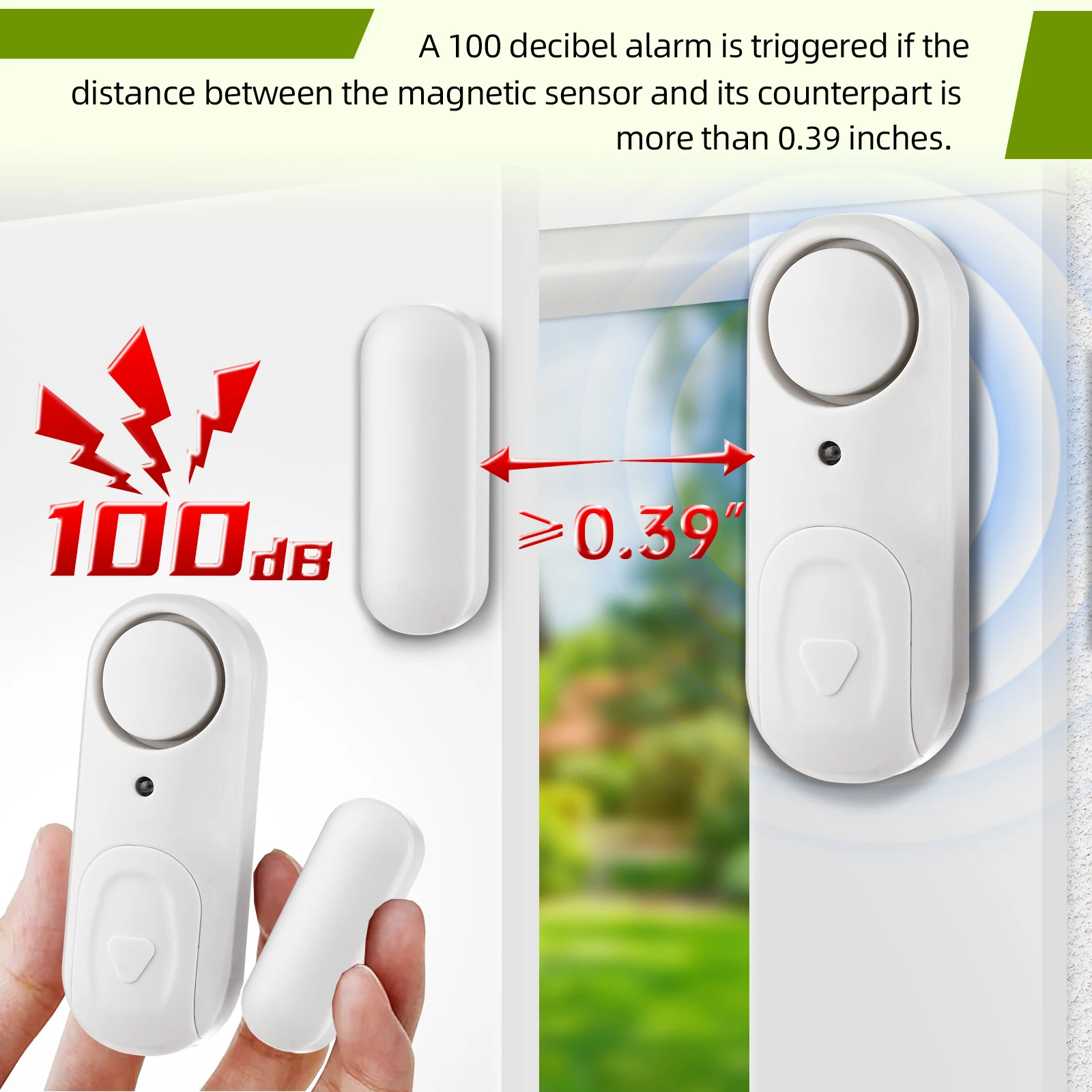 KERUI Door Window Magnets Sensor Detector with Battery 100dB Door Sensor Wireless Security Alarm for Home Working Independently