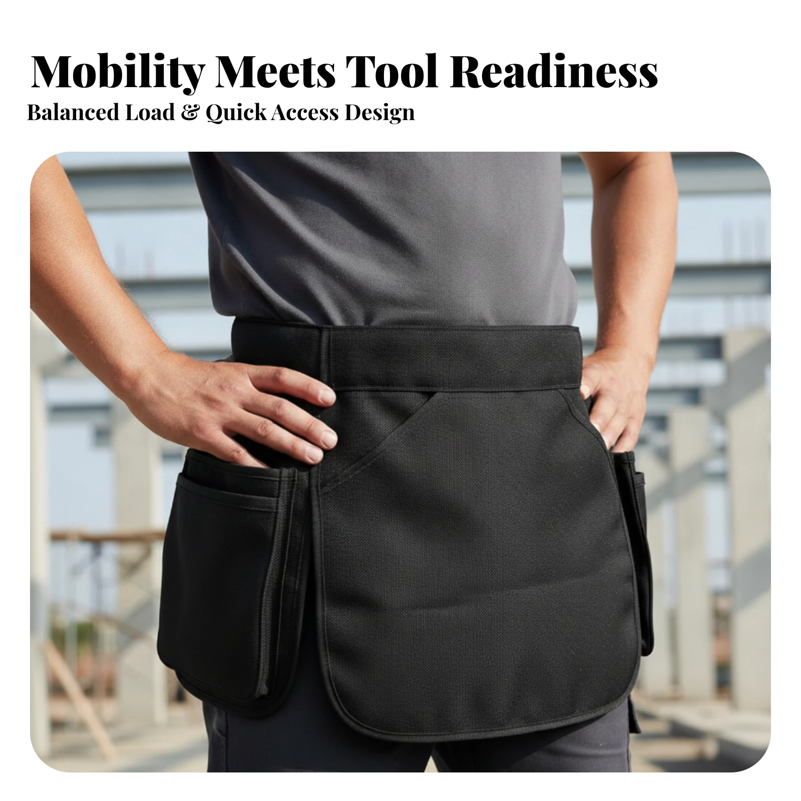 Tool Waist Bag Handsunencumbered Tool Belt Pouch Waist Pouch with Belt Anti-Tear Multi-Pocket for Electricians, Worksite