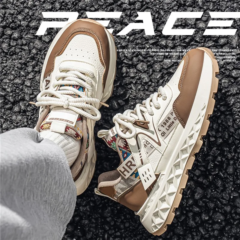 

Casual Fashion Leather Sneakers New Skateboard Men Shoes Outdoor Running Sports shoes Hiking Tennis Platform Luxury footwear