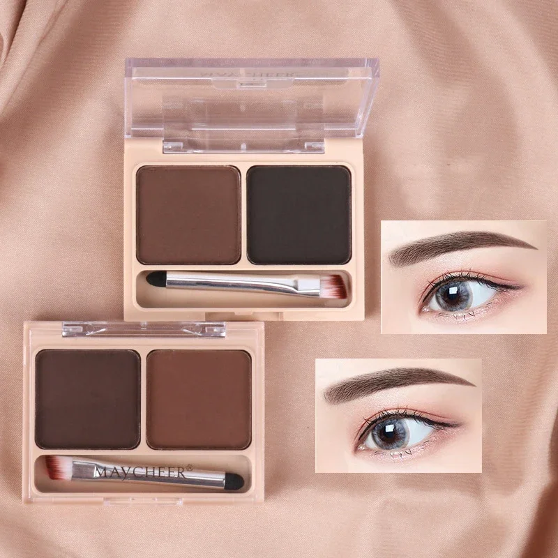 2Color Eyebrow Powder Palette Makeup Black Brown EyeBrow Enhancer Professional Waterproof Cosmetic Eye Shadow Palette with Brush