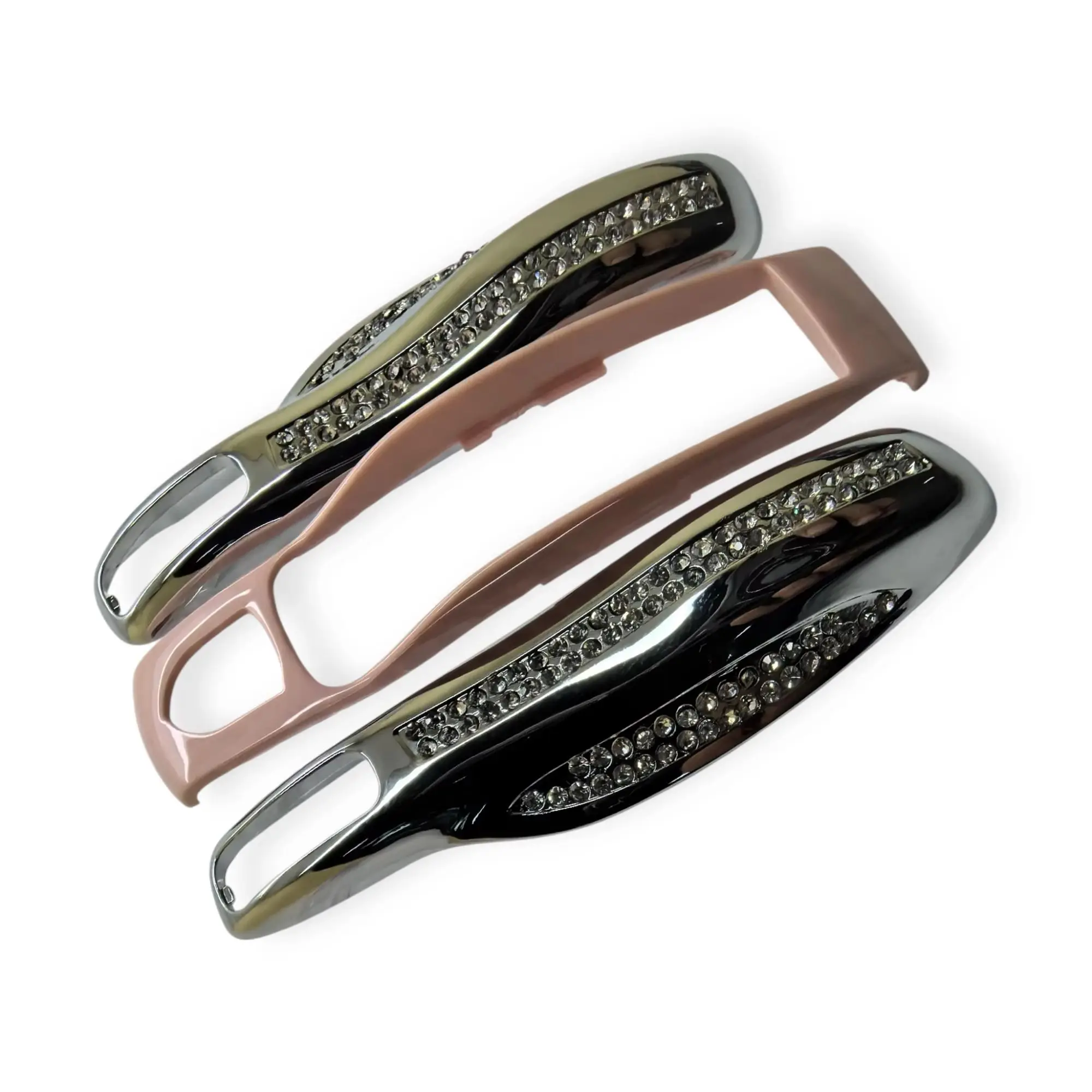 3PC 럭셔리 다이아몬드 장식 키 쉘 커버 자동차 키 케이스 포르쉐 카이엔 파나메라 마칸 카이맨 블링 스타일