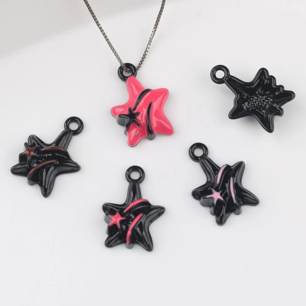 

10PCS Simple Black Stars Shape Charms Pendant Handmade DIY Bracelets Earring Jewelry Making Accessories Ornaments Supplies Craft