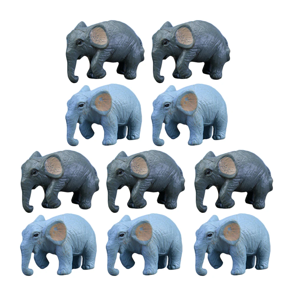 

10 Pcs Mini Elephant Figurines PVC Decorative Ornaments Baby Animal Toys Small Plastic Elephants for DIY Garden Statue Sculpture