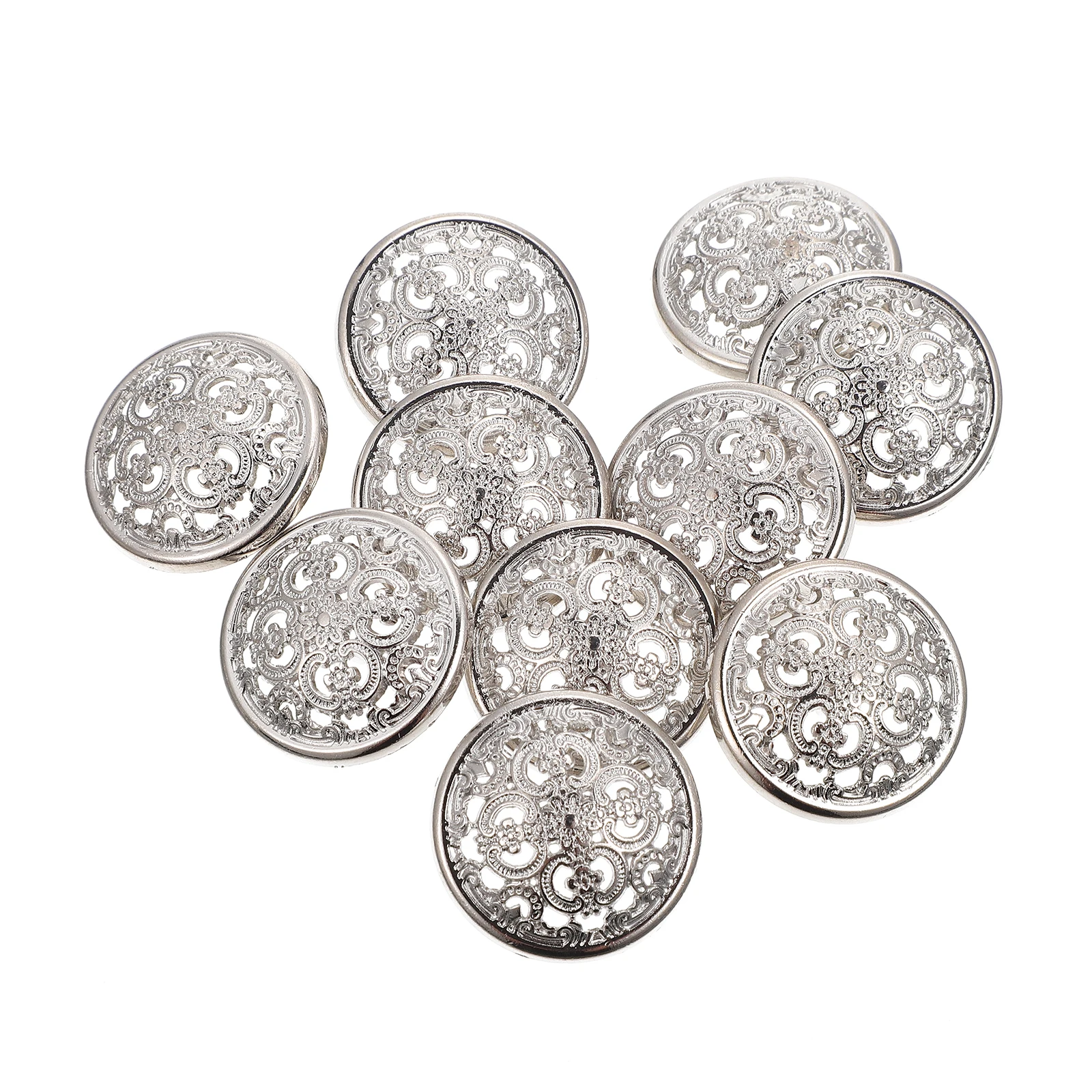

50pcs Metal Buttons for Sewing Hollow Vintage Alloy Decorative Clothing Accessories with Hole Ideal for DIY Crafts Projects
