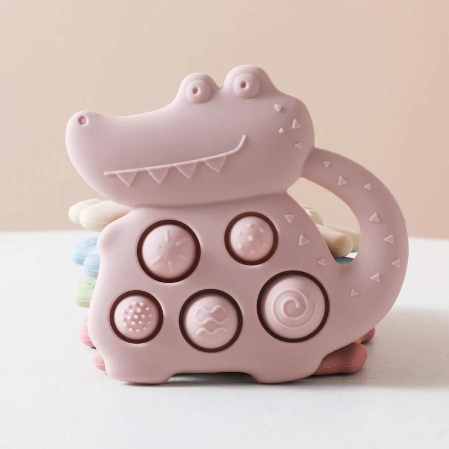 

Baby Silicone Teether Toy BPA Free Teether Teeth Newborn Newborn Accessories Cartoon Dinosaur Infant Soothing Teething Toys