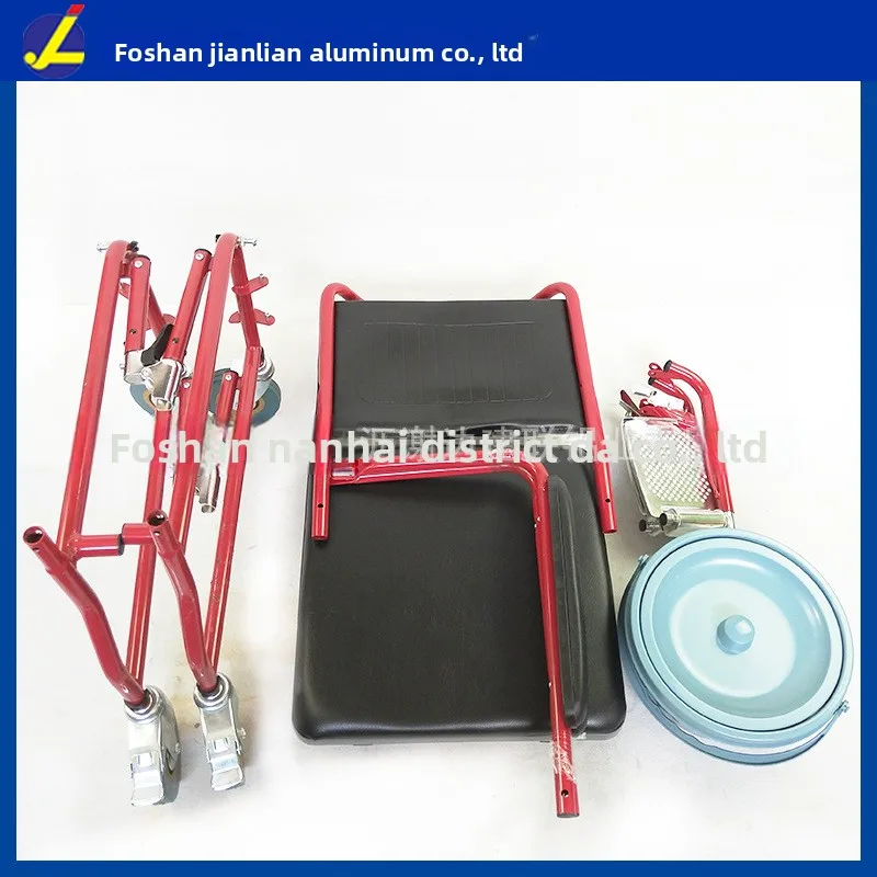 Aluminum Commode Chair with Flip-Down Armrests  Removable Leg Rests 2-in-1 Wheelchair for Elderly  Disabled