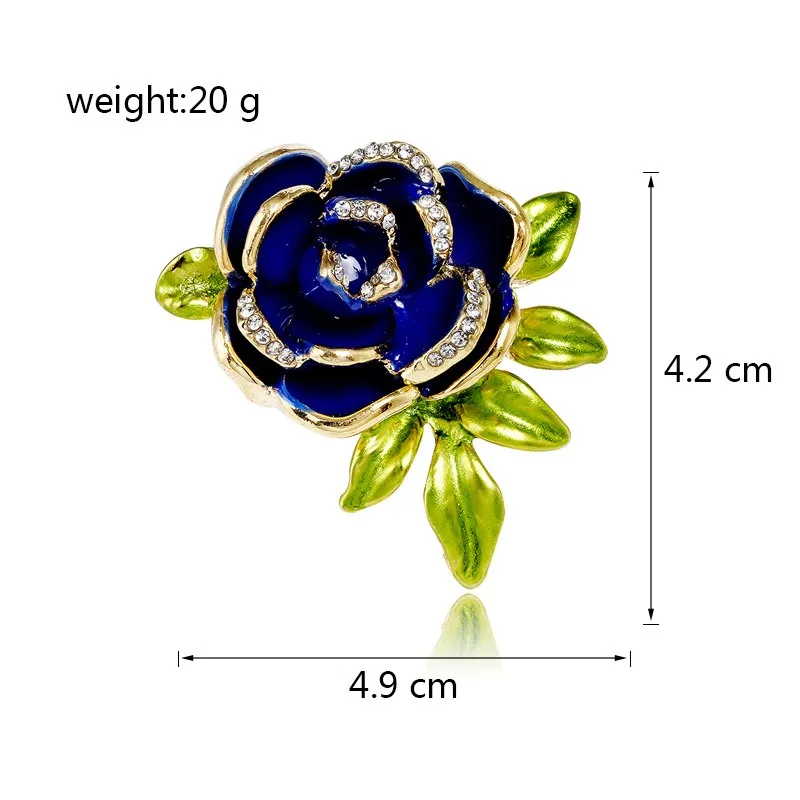 Fashion Rose Enamel Brooch Chinoiserie Elegant Creative Flower Needle 2 Color Clothing Simple and Atmospheric Needle Accessories