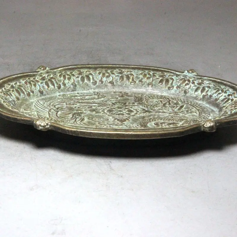 

Manufacturer's stock collection of brass handicrafts, aged and antique, with aged dragon and phoenix pen wash wrapped in paste