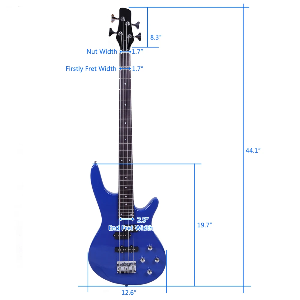 Exquisite Stylish IB Bass with Power Line and Wrench Tool Blue