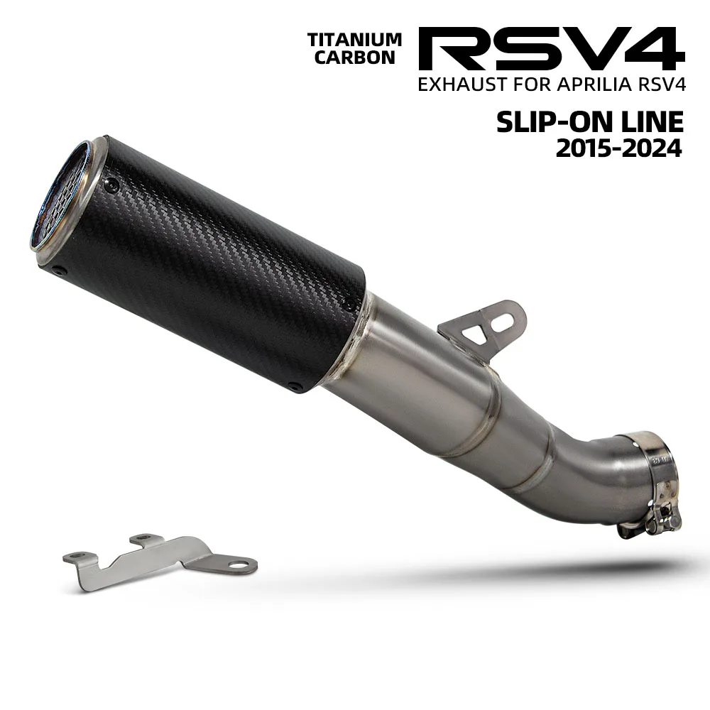 

Motorcycle Exhaust Modify For Aprilia RSV4 2015-2024 Escape Titanium Carbon Slip on Line Project Muffler Racing Kit Tube