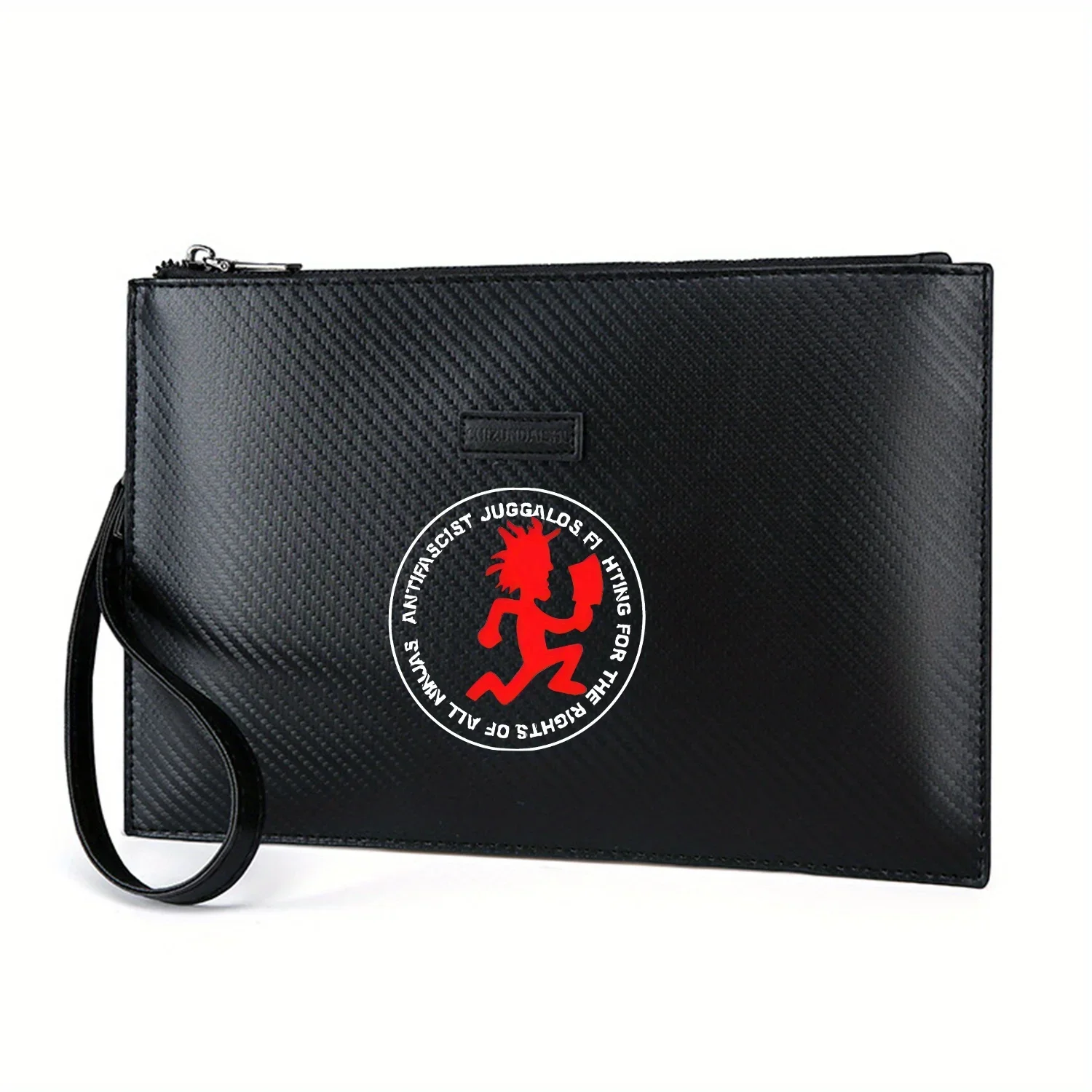 figura-de-corrida-segurando-machado-palavras-circulares-bolsa-masculina-elegante-impressa-em-pu-elegante-e-pratica-para-transporte-diario