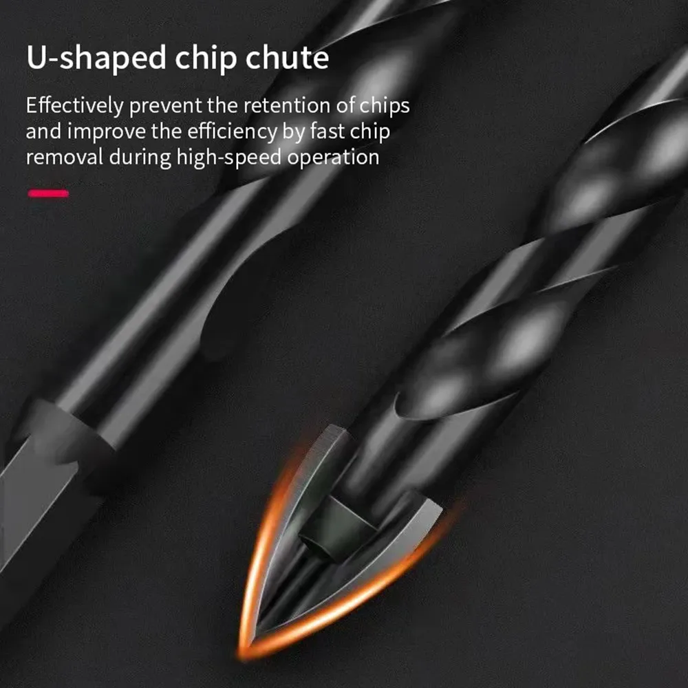 Set di punte da trapano per piastrelle esagonali a croce da 4-12 mm per kit di strumenti per punte triangolari in lega dura di mattoni per apri fori in ceramica di vetro