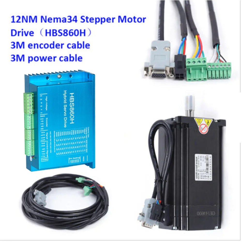 Nema34 12NM DSP Closed Loop Stepper Motor Hybrid Servo Drive Kit for CNC Kit