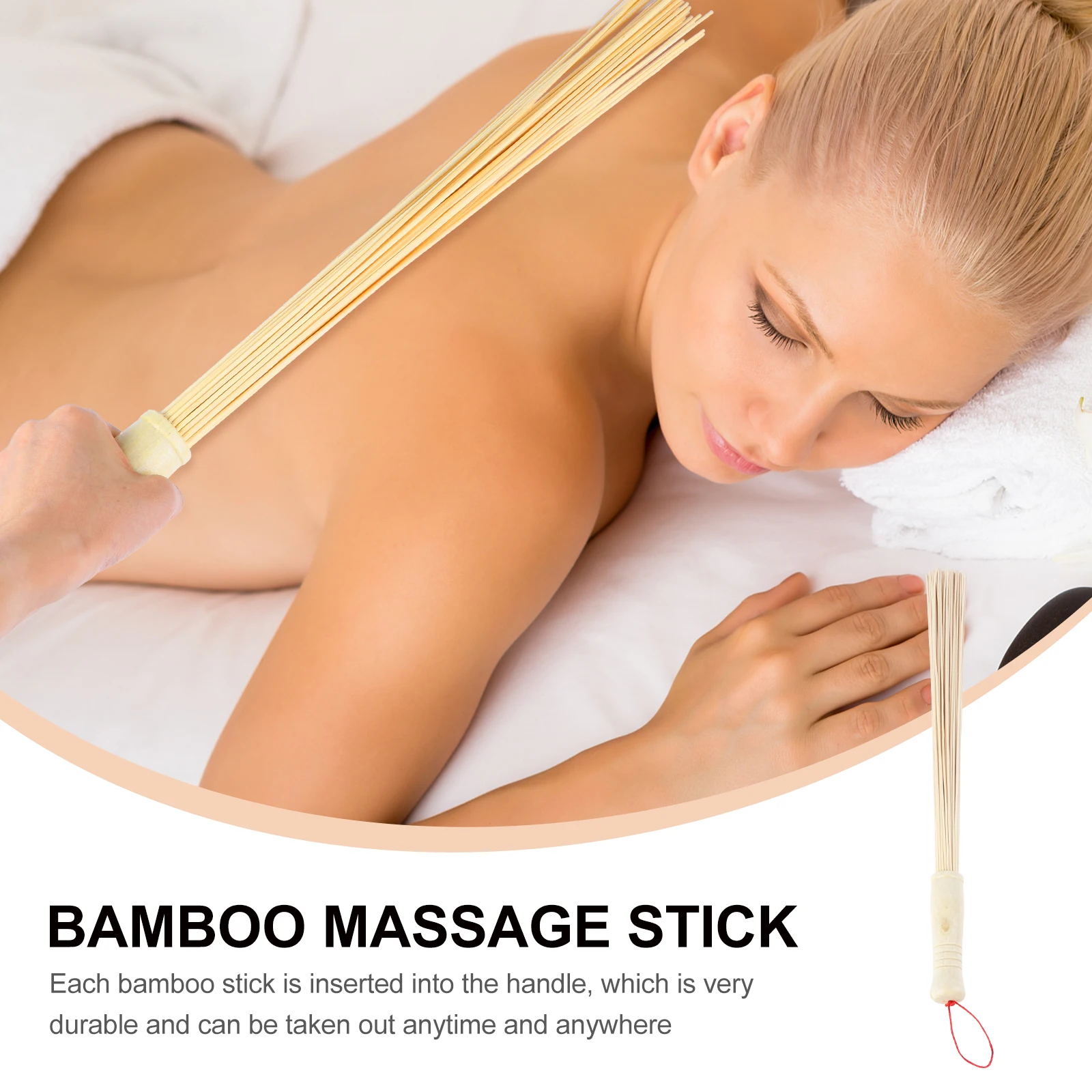 

Bamboo Massage Stick Durable Portable Body Massager For Hips Legs Head Neck Waist Back Promotes Circulation Relieves Fatigue