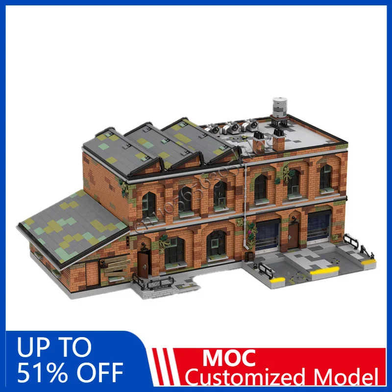 7151 PCS Construction Old Warehouse MOC Customize Modular Building Block Simple Brick Educational Model DIY Birthday Toy Gift