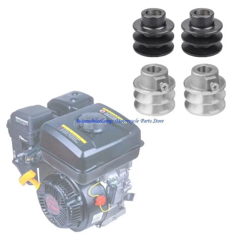 H7BD 2pcs Belt Pulley 19mm/20mm Bore 54/56mm Diameter Double Grooves Pulley for 168F 170F Engine Replacement Engine Pulley