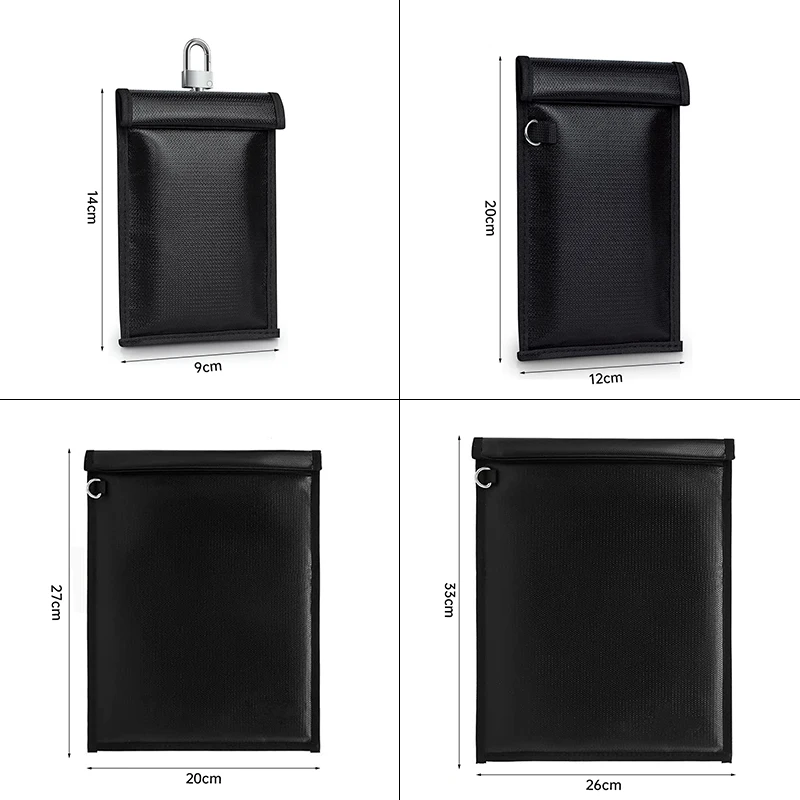 Multi-size RFID Blocking Bag Roll Top Waterproof Faraday Pouch Anti-theft Credit Card Phone Signal Shield Storage Case
