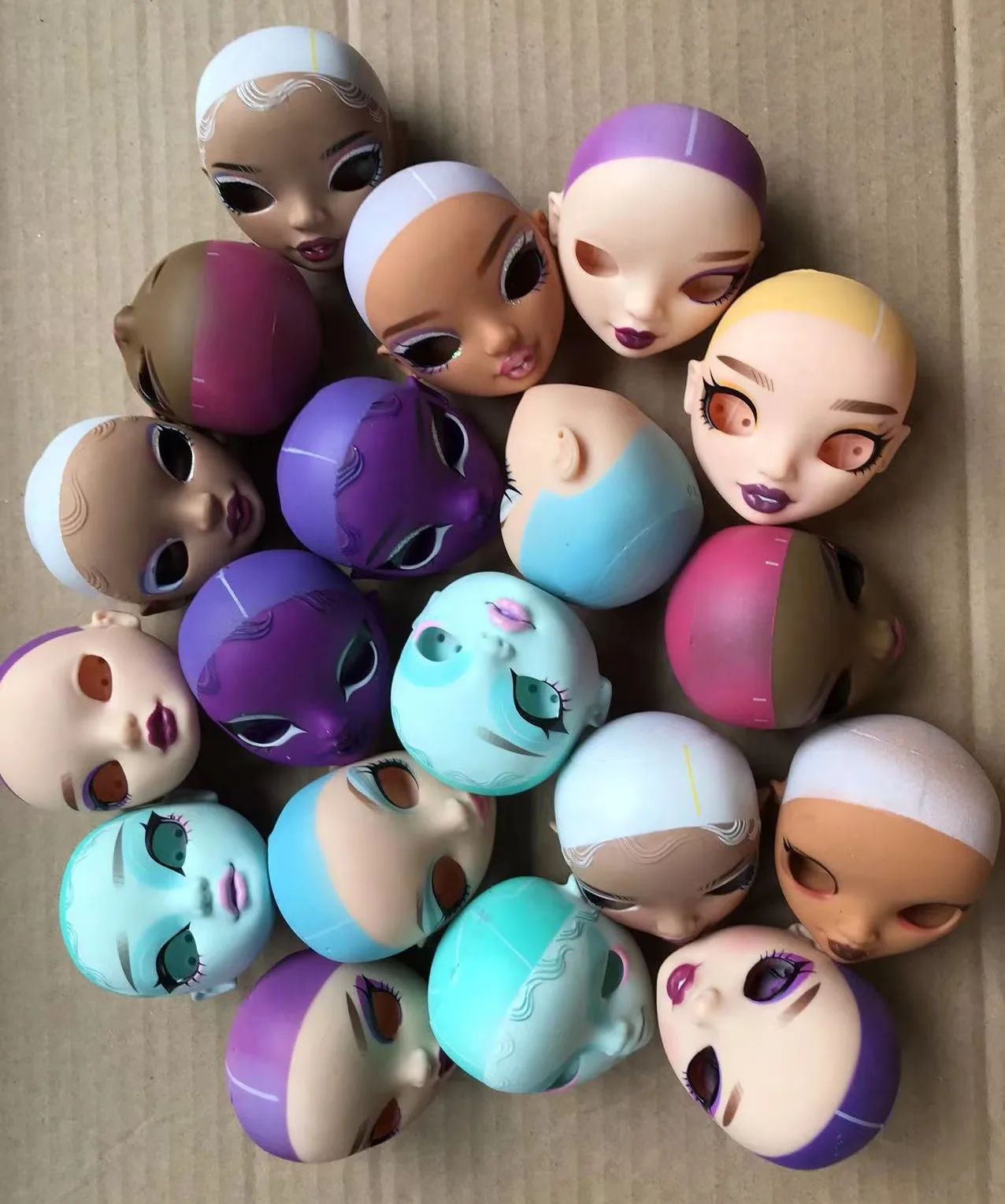 Rainbow Doll  Bald Heads Original Doll Parts DIY Accessories Fashion Rainbow Doll Parts Head DIY Painting Makeup Doll Heads