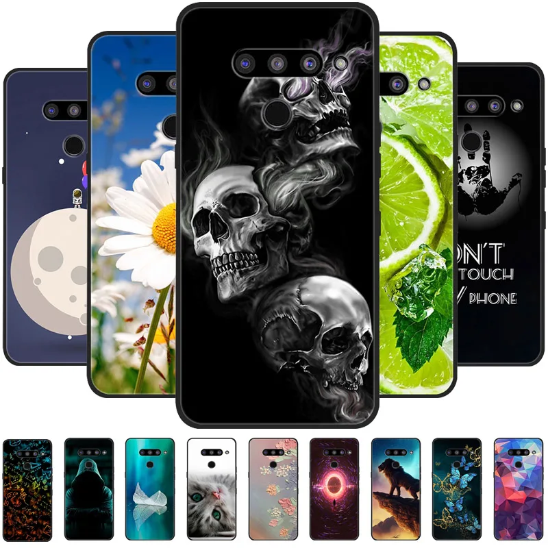 For LG V50 ThinQ Case Black Silicone Bumper Wolf Lions Soft TPU Covers for LG V50 ThinQ 5G Funda Coque LGV50 v50ThinQ Shells