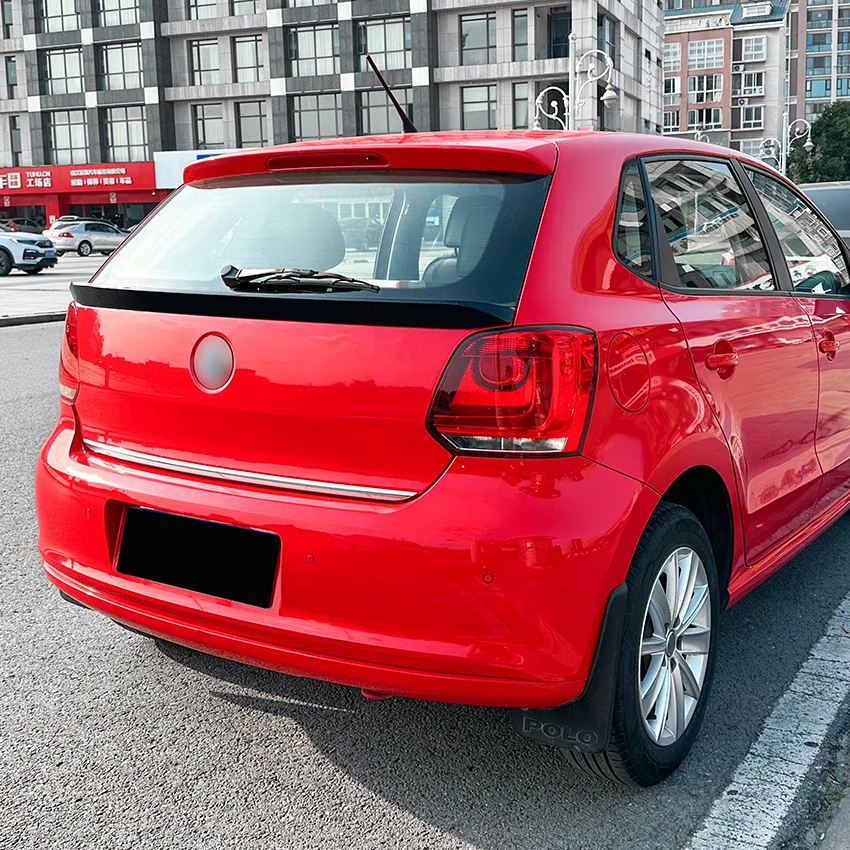 Spoiler traseiro médio para VW Polo 6R 6C, Asa da cauda, Trunk Roof, Cover Body Kit, Acessórios de decoração do carro, 2009-2017