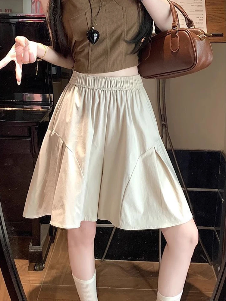 

Широкие брюки из ледяного шелка, юбка, брюки, женская тонкая верхняя одежда, летние новые спортивные повседневные брюки Qui Dry, корейские брюки с высокой талией...