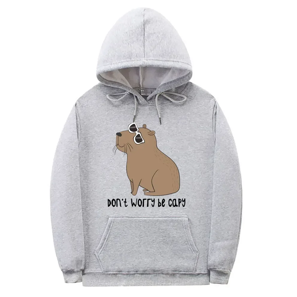 

Don't Worry Be Capy Awesome kawaii Capybaras Graphic Hoodie Funny Men's Vintage Sweatshirt Tops Men Women Fashion Hoodies